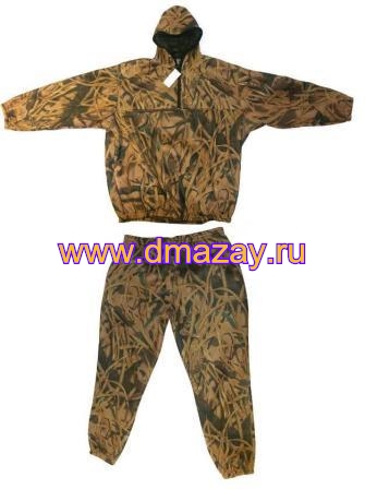 Костюм для охотников летний (демисезонный) антимоскитный сетка ROSHUNTER (РОСХАНТЕР) 3103 цвет камуфляж камыш